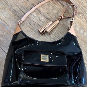 Dooney & Bourke Black Patent Leather Hobo Bag